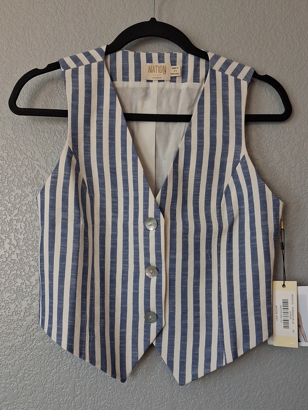 Nation LTD Blue and White Striped Top - Picture 3 of 7